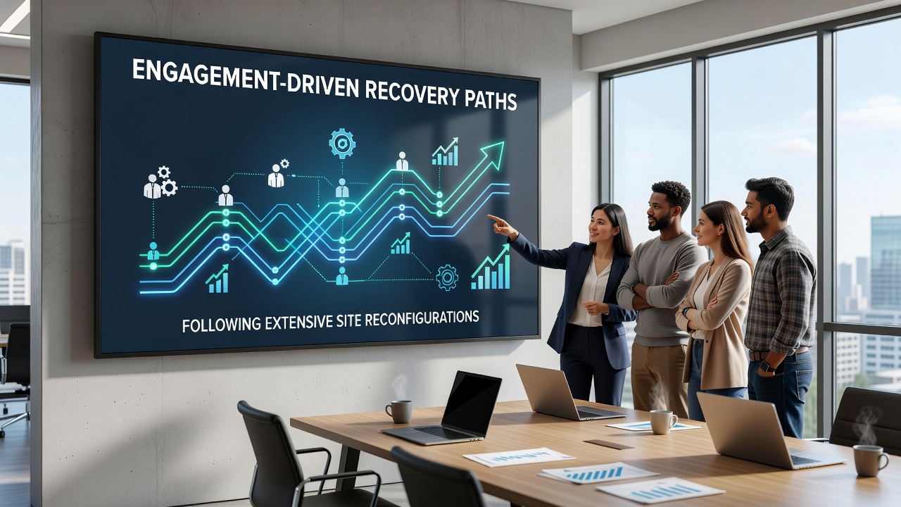 Exploring Engagement-Driven Recovery Paths Following Extensive Site Reconfigurations